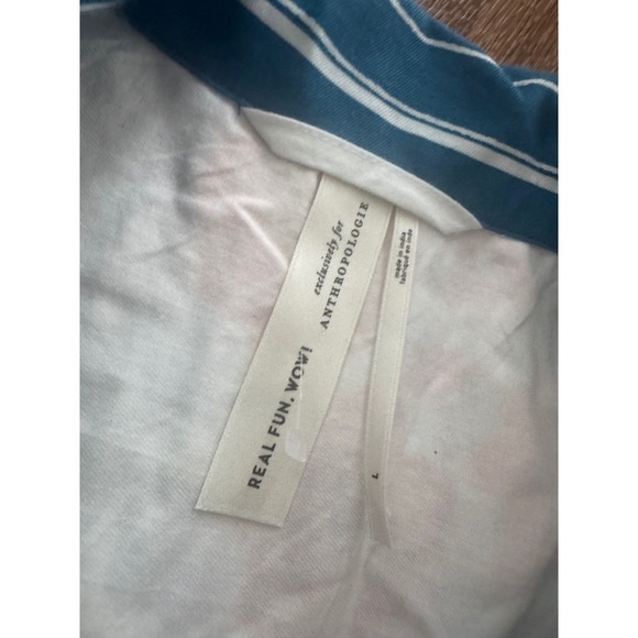 Anthropologie Real Fun Wow Floral Top White Large Boho Cottagecore - Picture 4 of 5